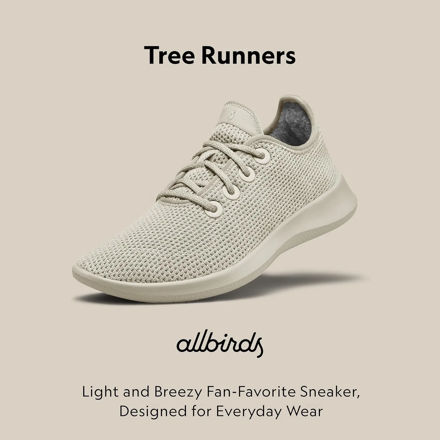 Allbirds Womens Tree Runners Everyday Sneakers, Machine Washable Shoe Made with Natural Materials