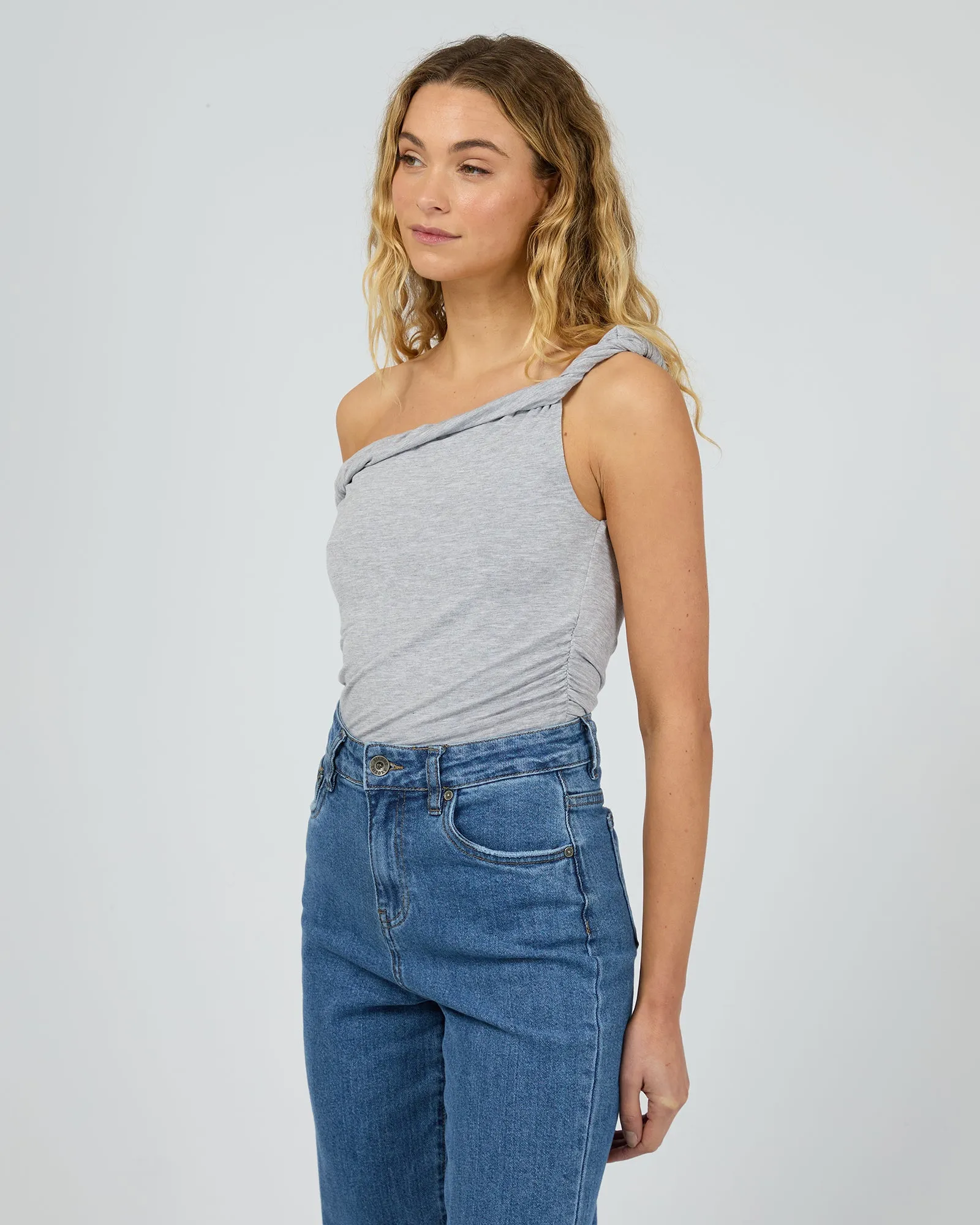 Evie Twist Tank Grey Marle